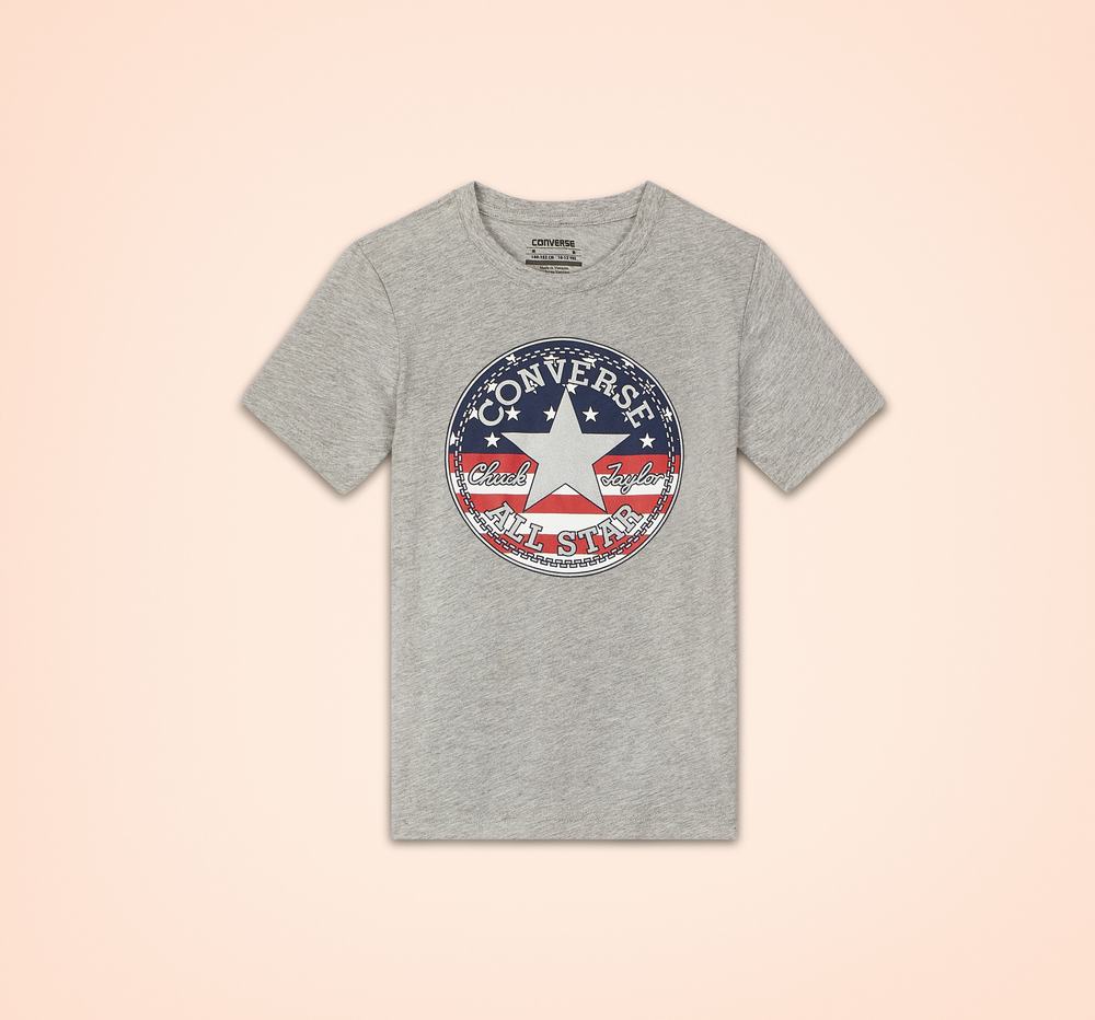 Camiseta Converse Chuck Taylor Patch American Flag Criança Cinzentas 093681HYS